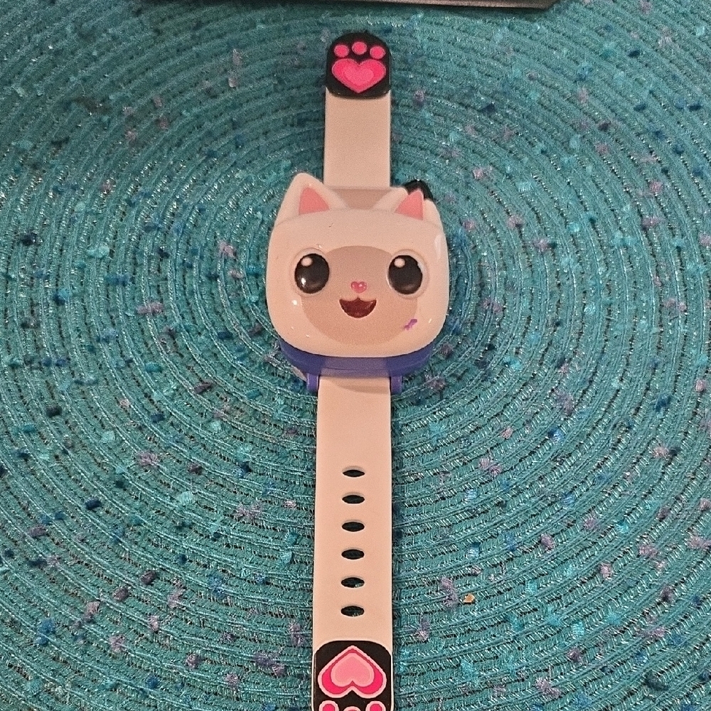 Playful Pink and White Kawaii Watch with Animal Face